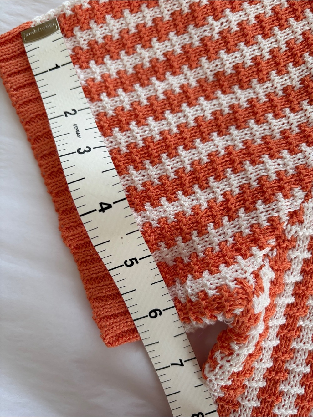 Forte Orange & Cream Knit Tie-Front Cropped Short-Sleeve Sweater Size 10-12 NWT - Picture 8 of 9